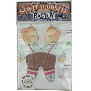 Sew-It-Yourself Rag Toy Kitty Cucumber Doll Kit By The Toy Works 1985 100